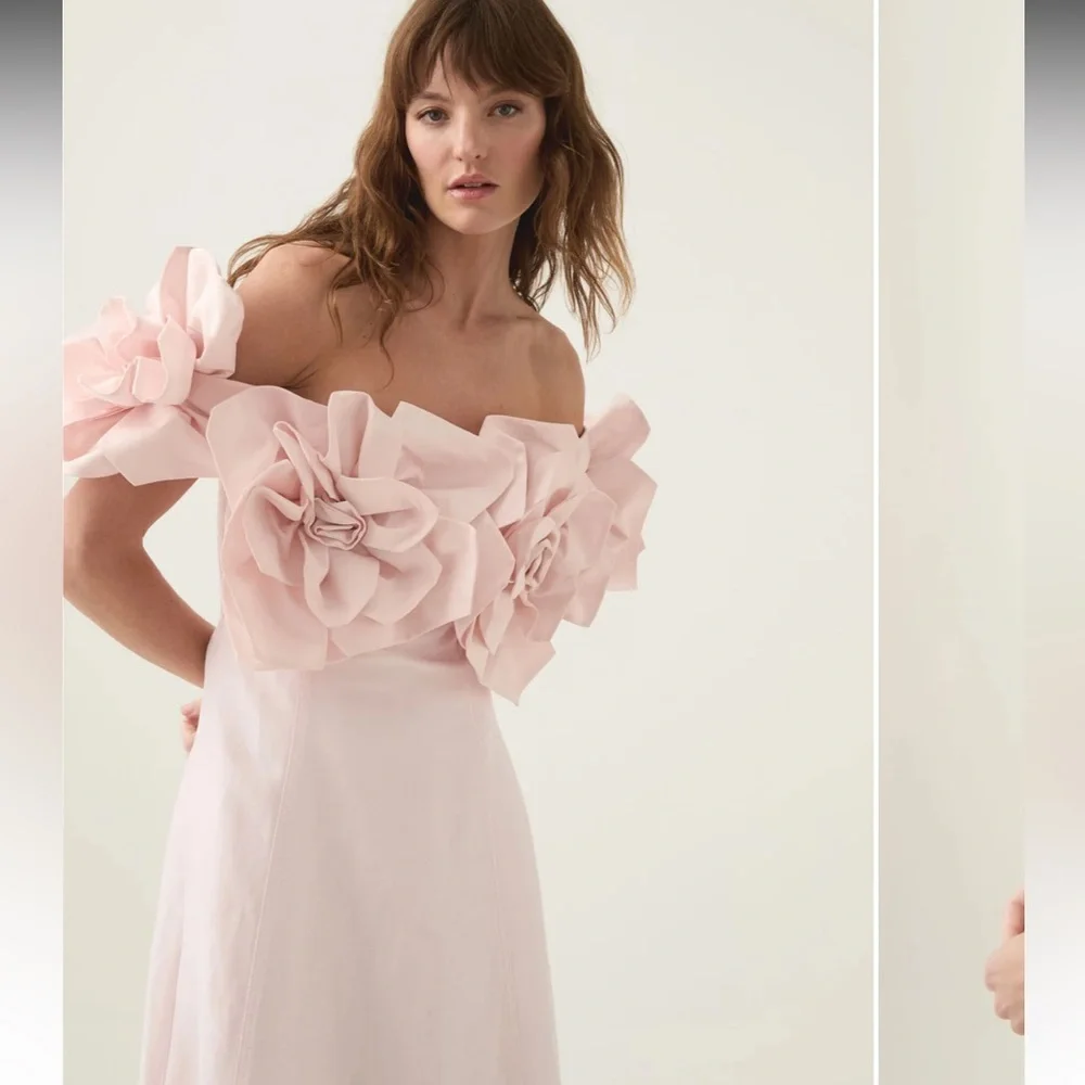 Aje Pastel Pink Etta Midi Dress - Picture 3 of 9